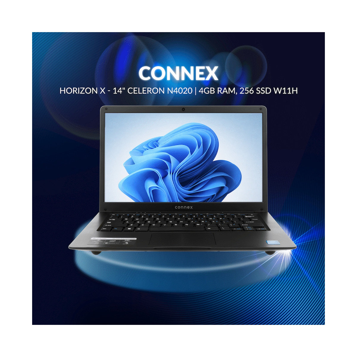Horizon X Laptop- Connex 14" Celeron N4020 4/256 SSD W11H - BK