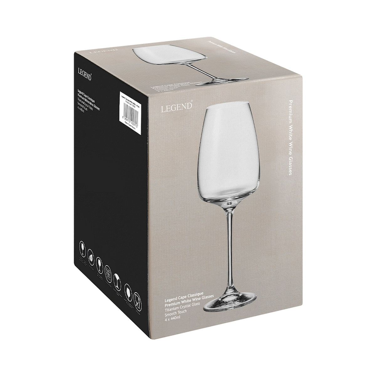 Legend Cape Classique White Wine Glass 440ml - 4 Pack