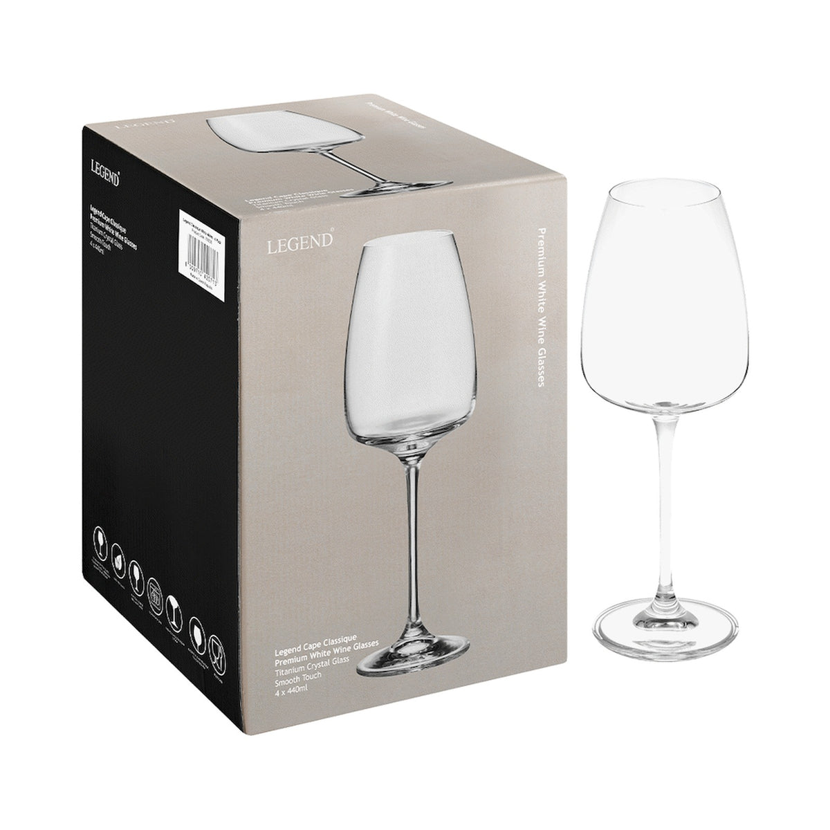 Legend Cape Classique White Wine Glass 440ml - 4 Pack
