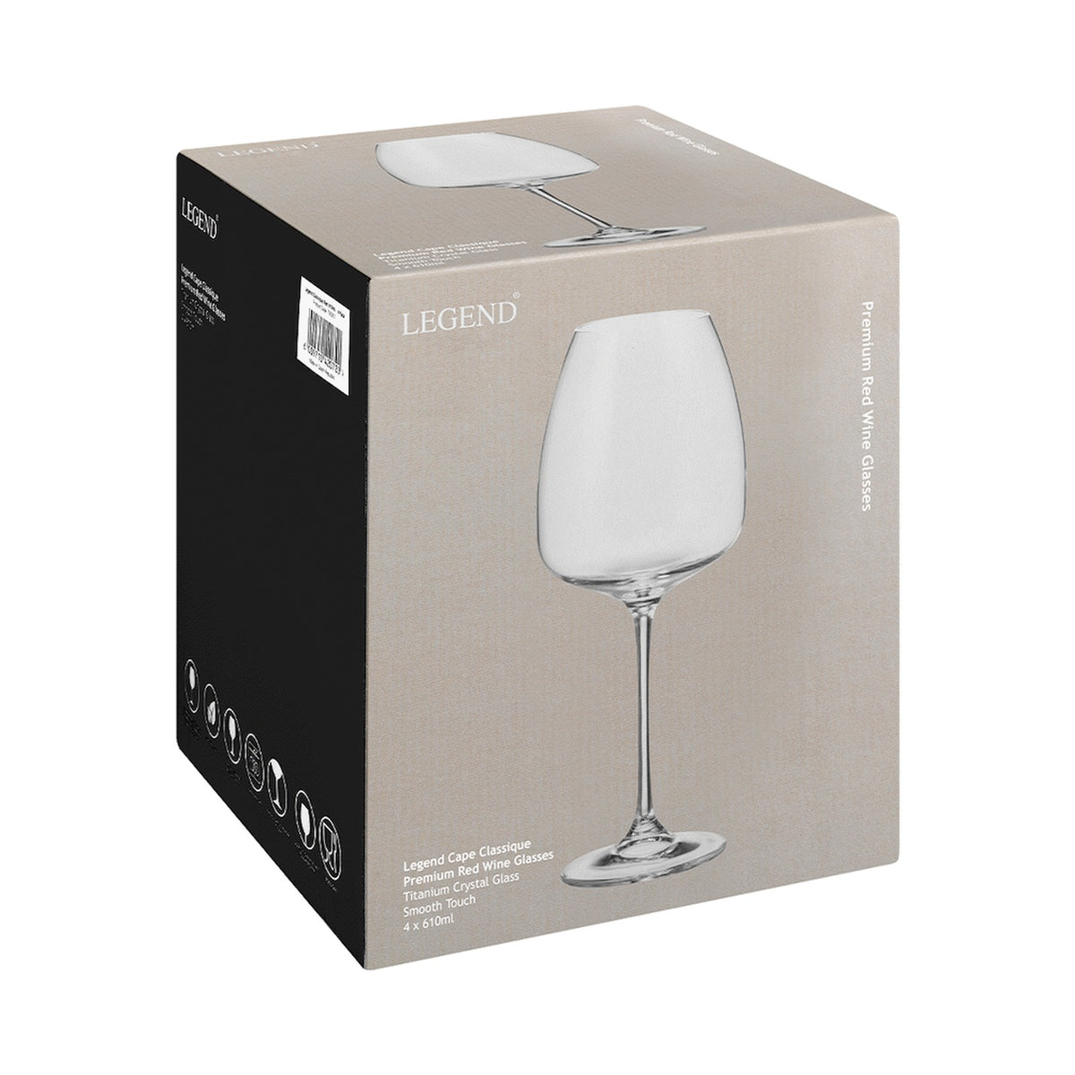 Legend Cape Classique Red Wine Glass 610ml - 4 Pack
