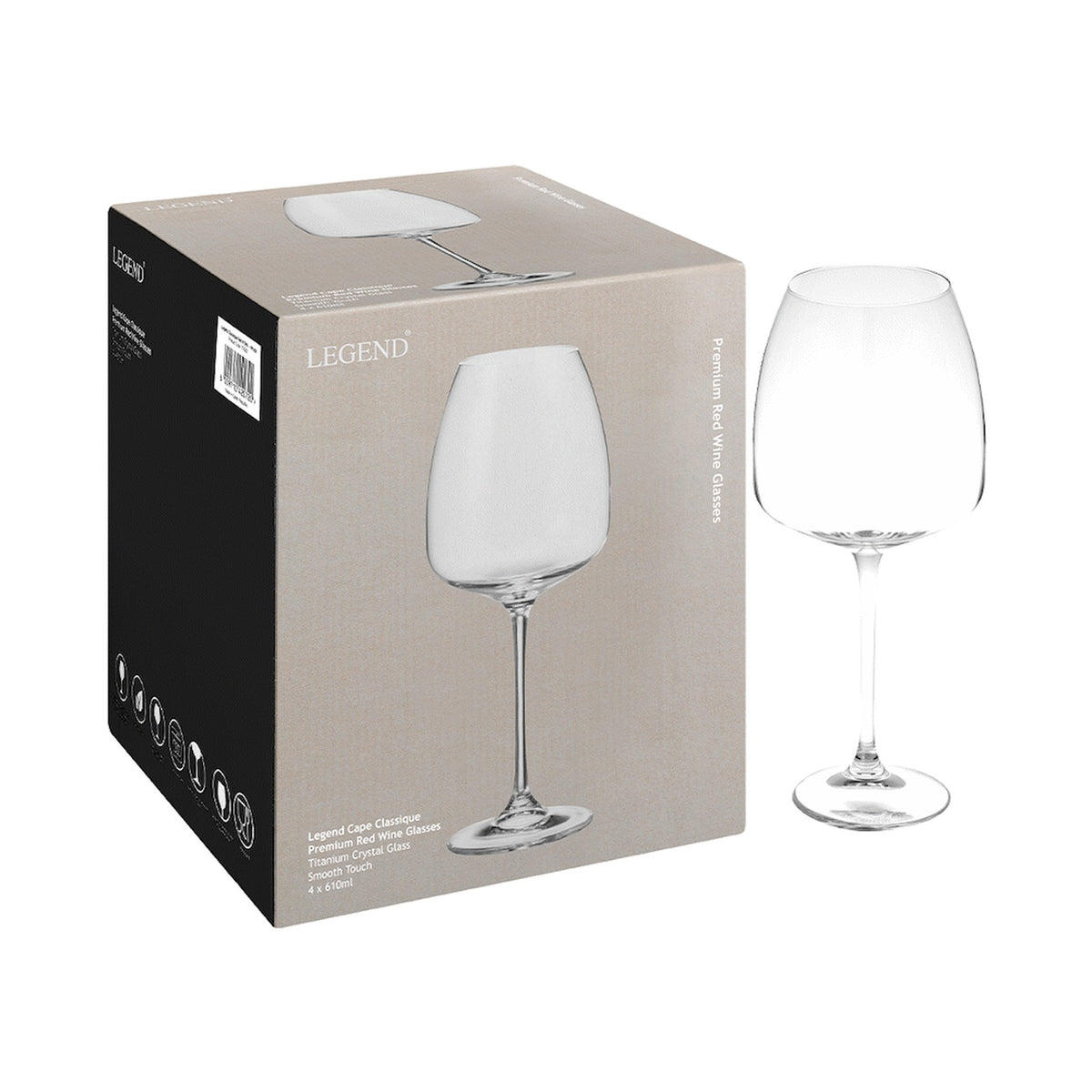 Legend Cape Classique Red Wine Glass 610ml - 4 Pack