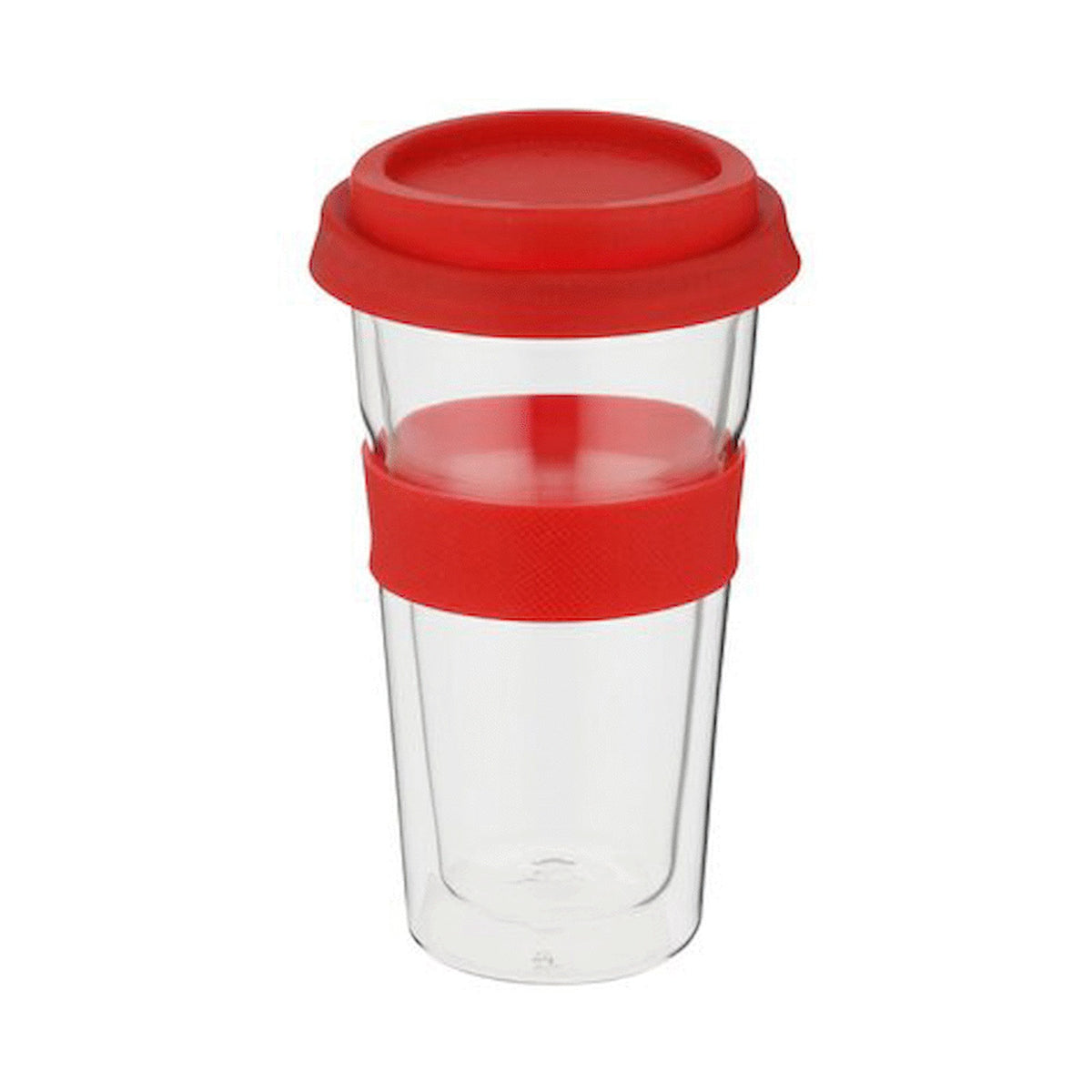 Snappy Thermal Glass Tumbler 400ml Red