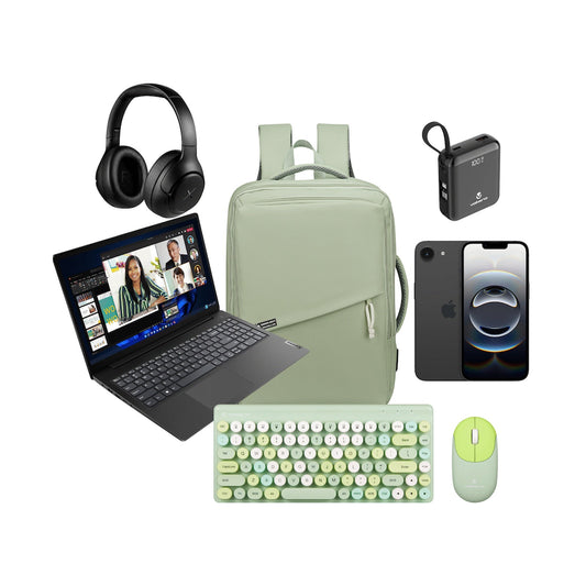 Lenovo V15 AMD R3 8/256 + Iphone 16e (Bag+Headphone+Powerbank+KBM)