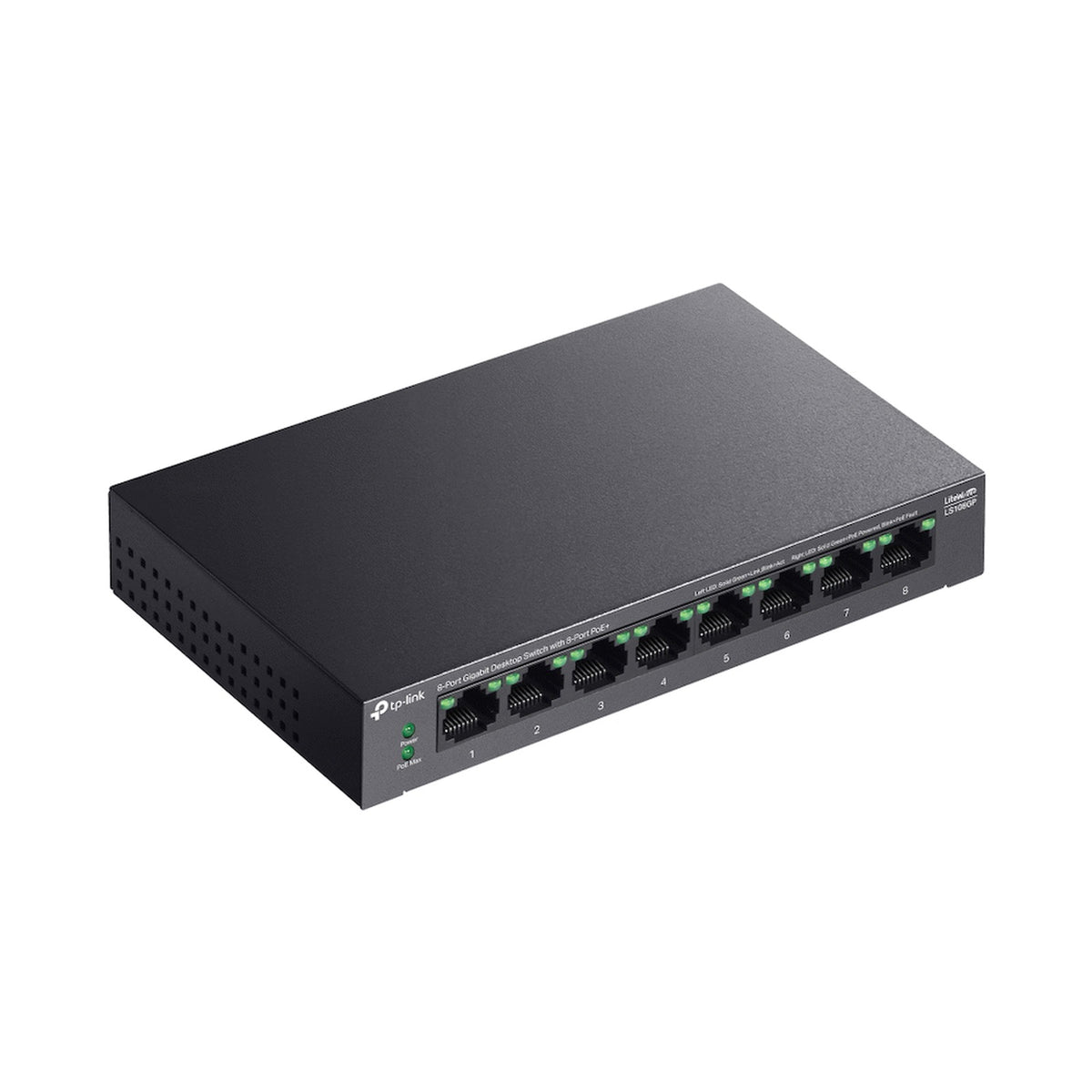 TP-Link LS108GP 8-Port Gigabit Desktop Switch with 8-Port PoE+
