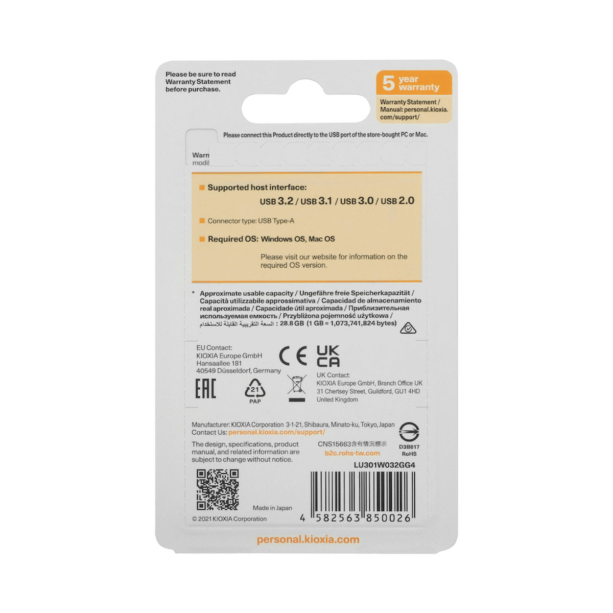 Kioxia U301- 32GB USB 3.2-GEN1