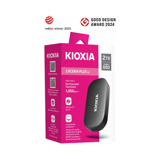 Kioxia Exceria Plus G2 Portable SSD Series, USB 3.2 Gen2 2000gb