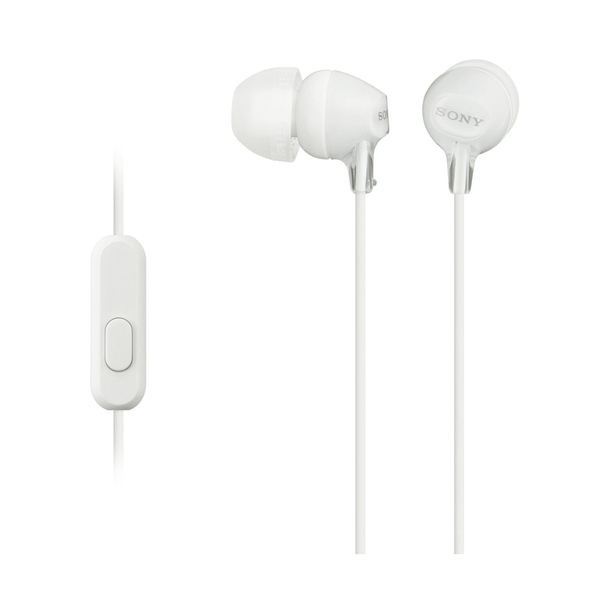 Sony MDR-EX15AP (White) InEar Earphone with Mic for iPhone - Android - Blackberry