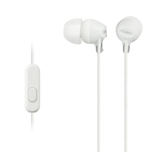 Sony MDR-EX15AP (White) InEar Earphone with Mic for iPhone - Android - Blackberry