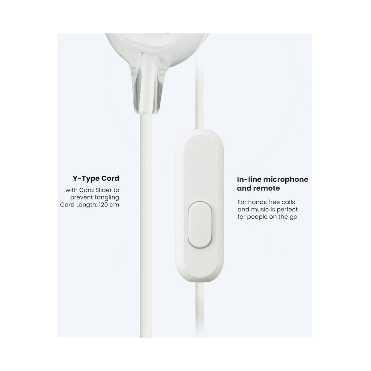 Sony MDR-EX15AP (White) InEar Earphone with Mic for iPhone - Android - Blackberry