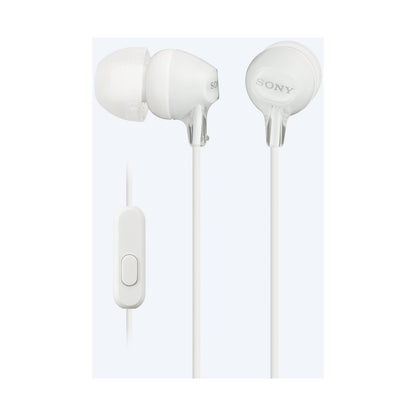Sony MDR-EX15AP (White) InEar Earphone with Mic for iPhone - Android - Blackberry