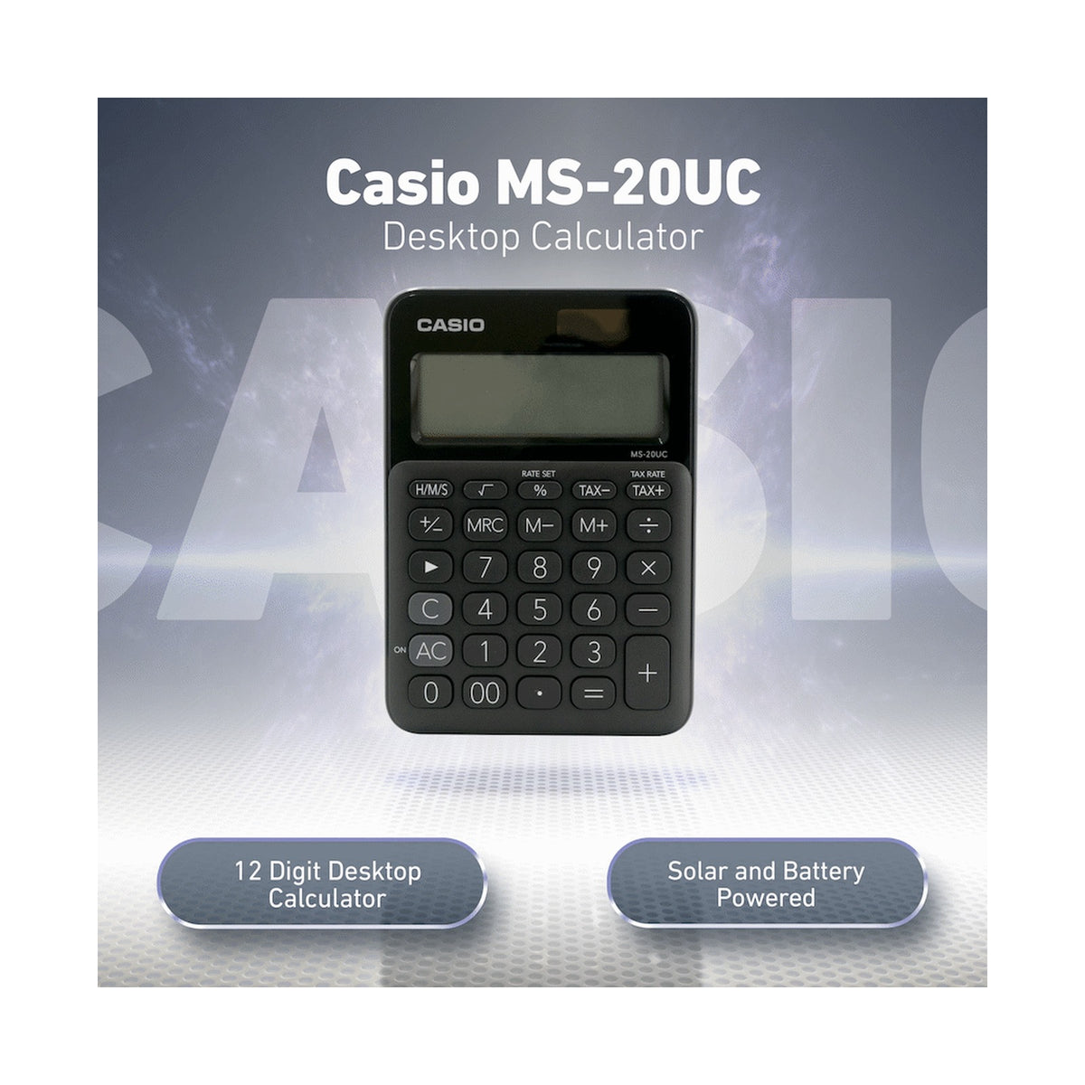 Casio MS-20UC - Desktop Calculator 12-Digit - Black