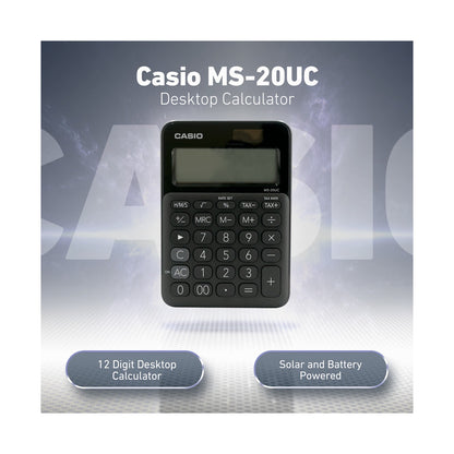 Casio MS-20UC - Desktop Calculator 12-Digit - Black