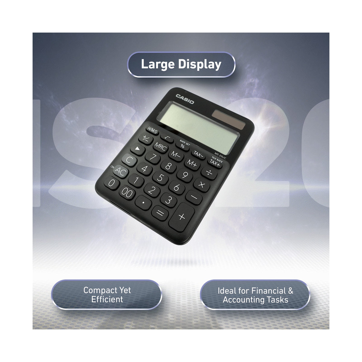 Casio MS-20UC - Desktop Calculator 12-Digit - Black