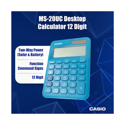 Casio MS-20UC - Desktop calculator 12 Digit - Blue