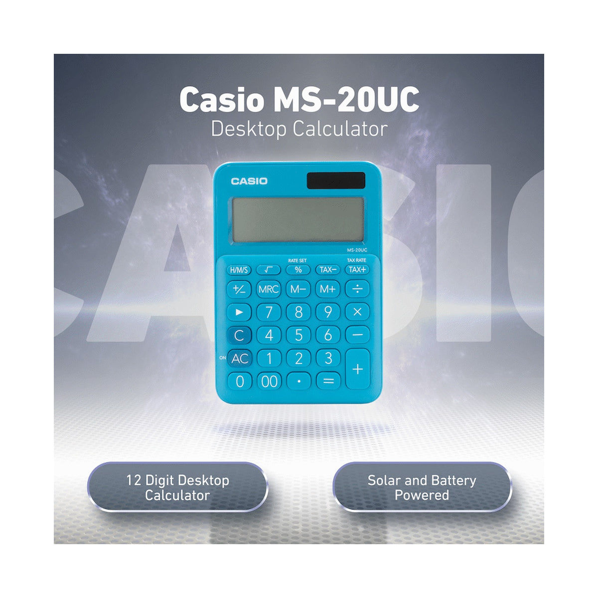 Casio MS-20UC - Desktop calculator 12 Digit - Blue