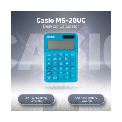 Casio MS-20UC - Desktop calculator 12 Digit - Blue