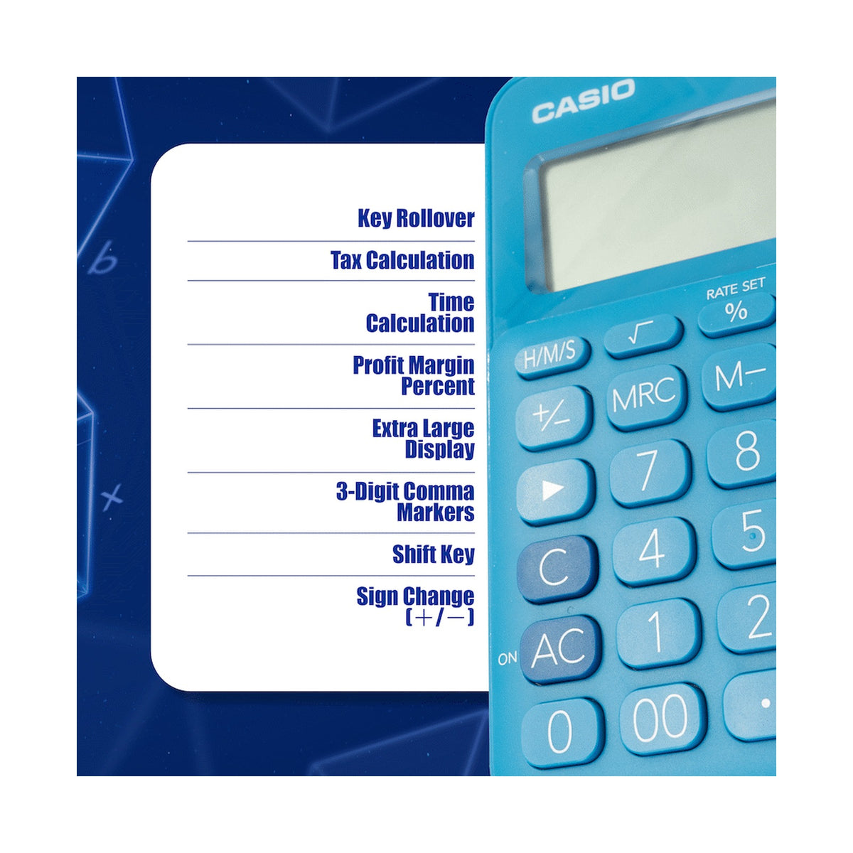 Casio MS-20UC - Desktop calculator 12 Digit - Blue