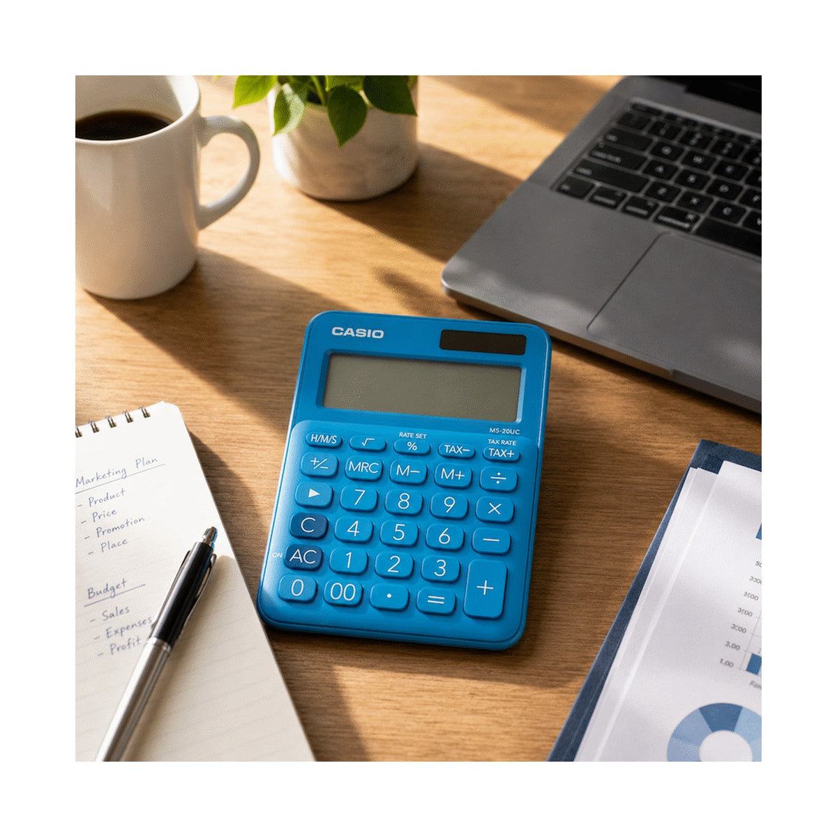 Casio MS-20UC - Desktop calculator 12 Digit - Blue