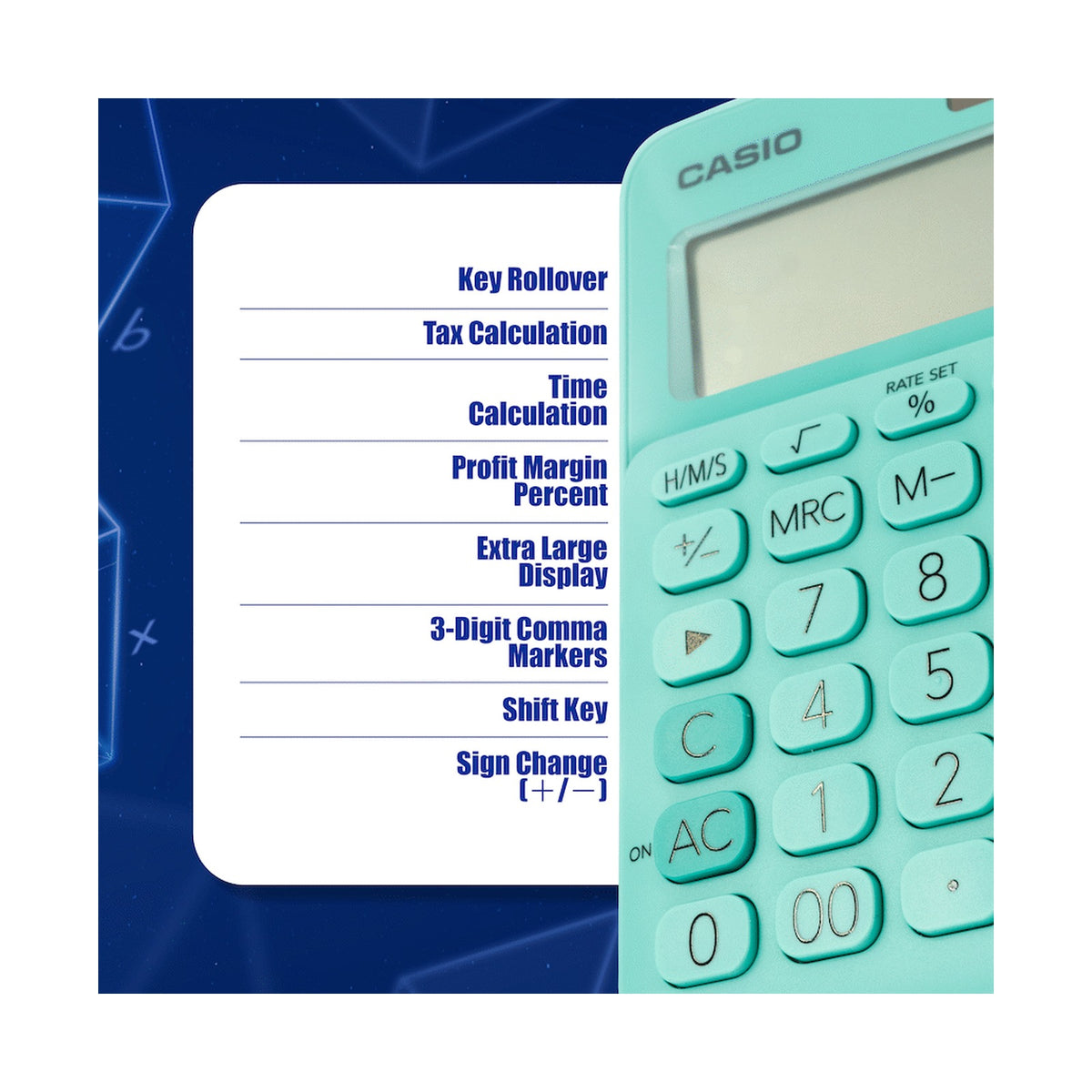 Casio MS-20UC - Desktop calculator 12 Digit - Green