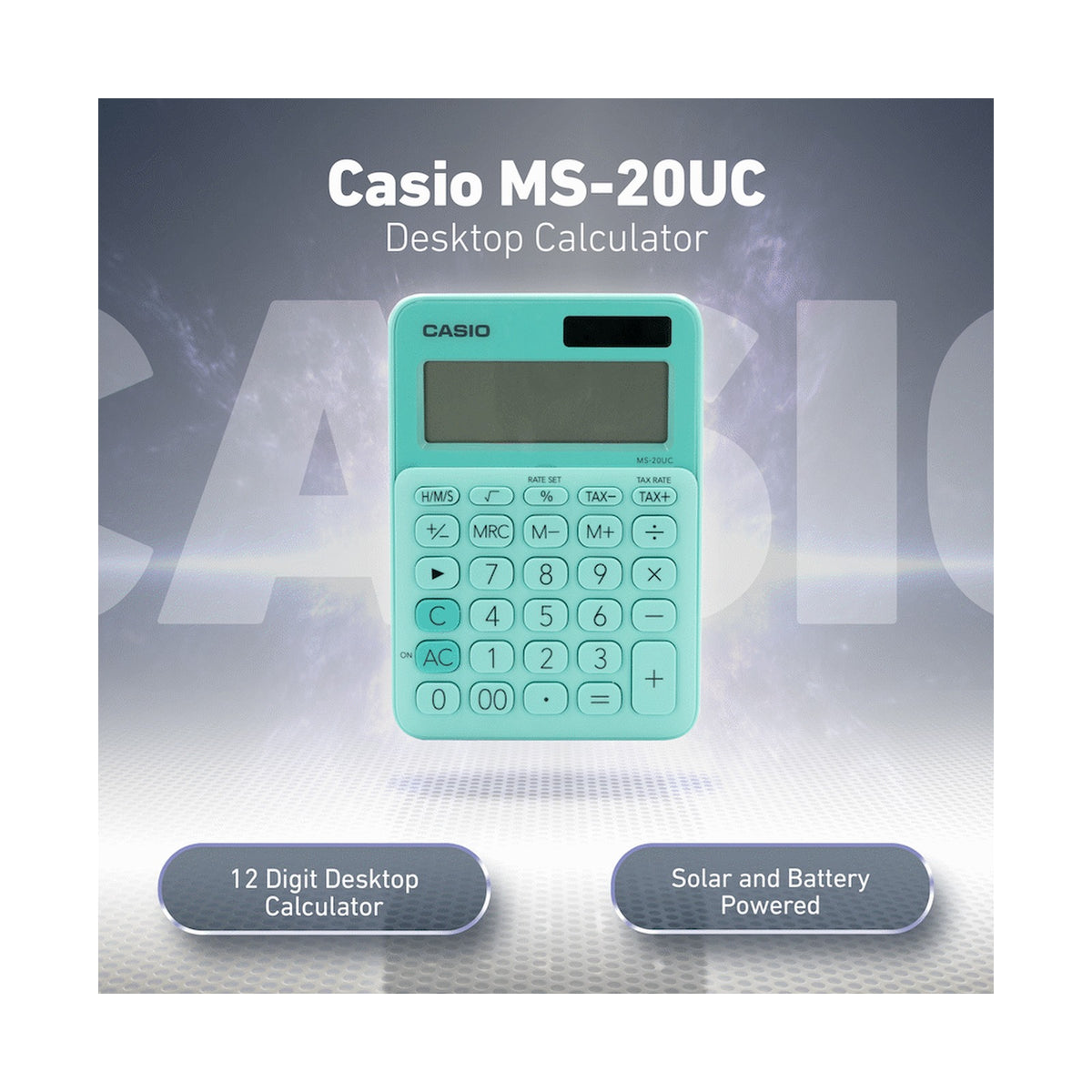 Casio MS-20UC - Desktop calculator 12 Digit - Green