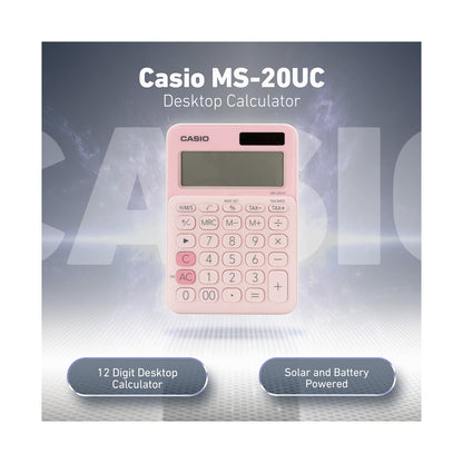 Casio MS-20UC - Desktop Calculator - 12-Digit - Pink