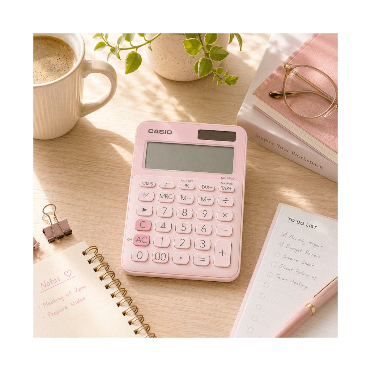Casio MS-20UC - Desktop Calculator - 12-Digit - Pink
