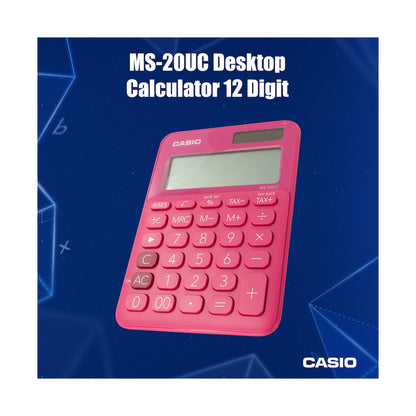 Casio MS-20UC - Desktop calculator 12 Digit - Red