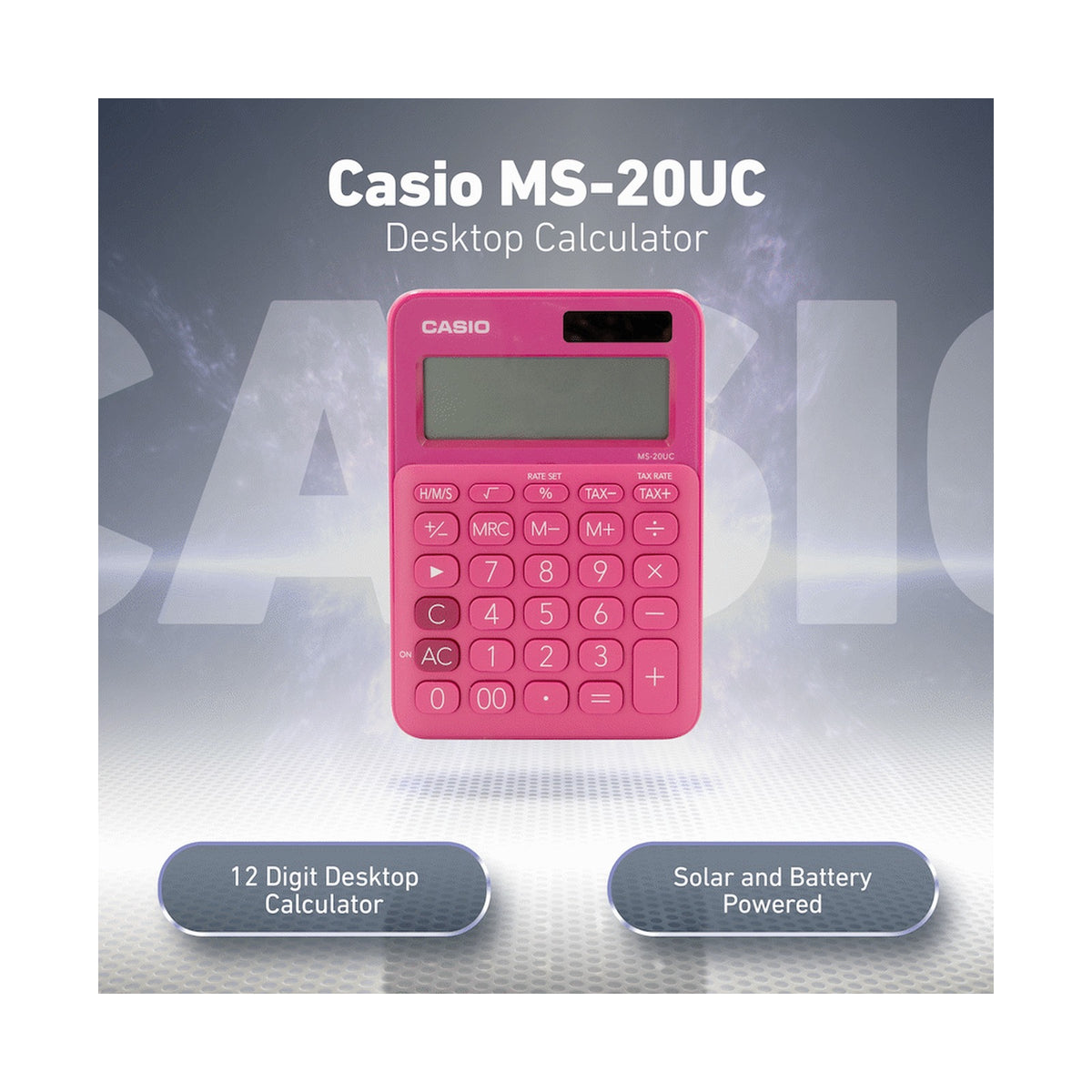 Casio MS-20UC - Desktop calculator 12 Digit - Red
