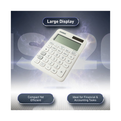 Casio MS-20UC - Desktop calculator 12 Digit - White