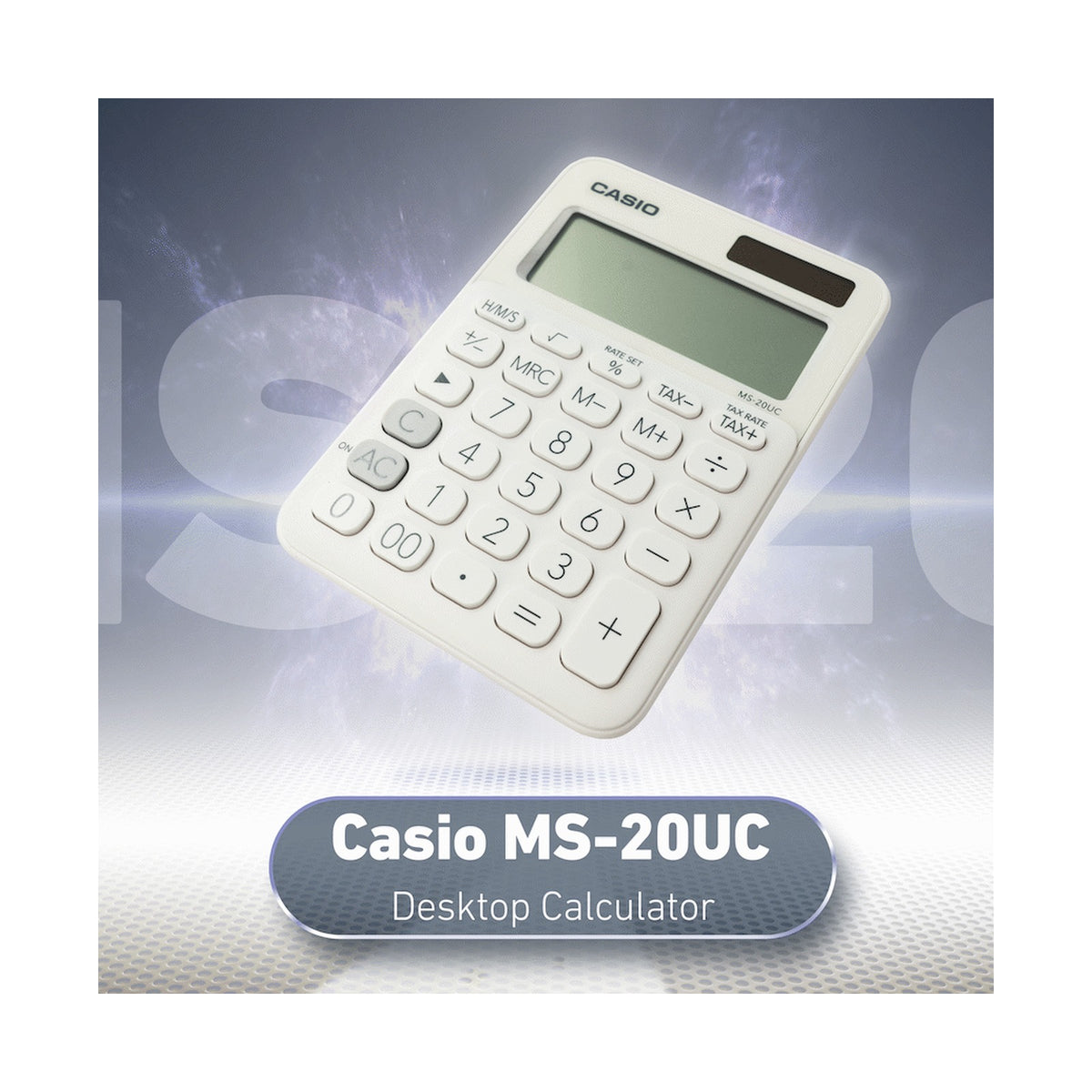 Casio MS-20UC - Desktop calculator 12 Digit - White