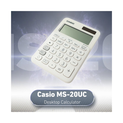 Casio MS-20UC - Desktop calculator 12 Digit - White