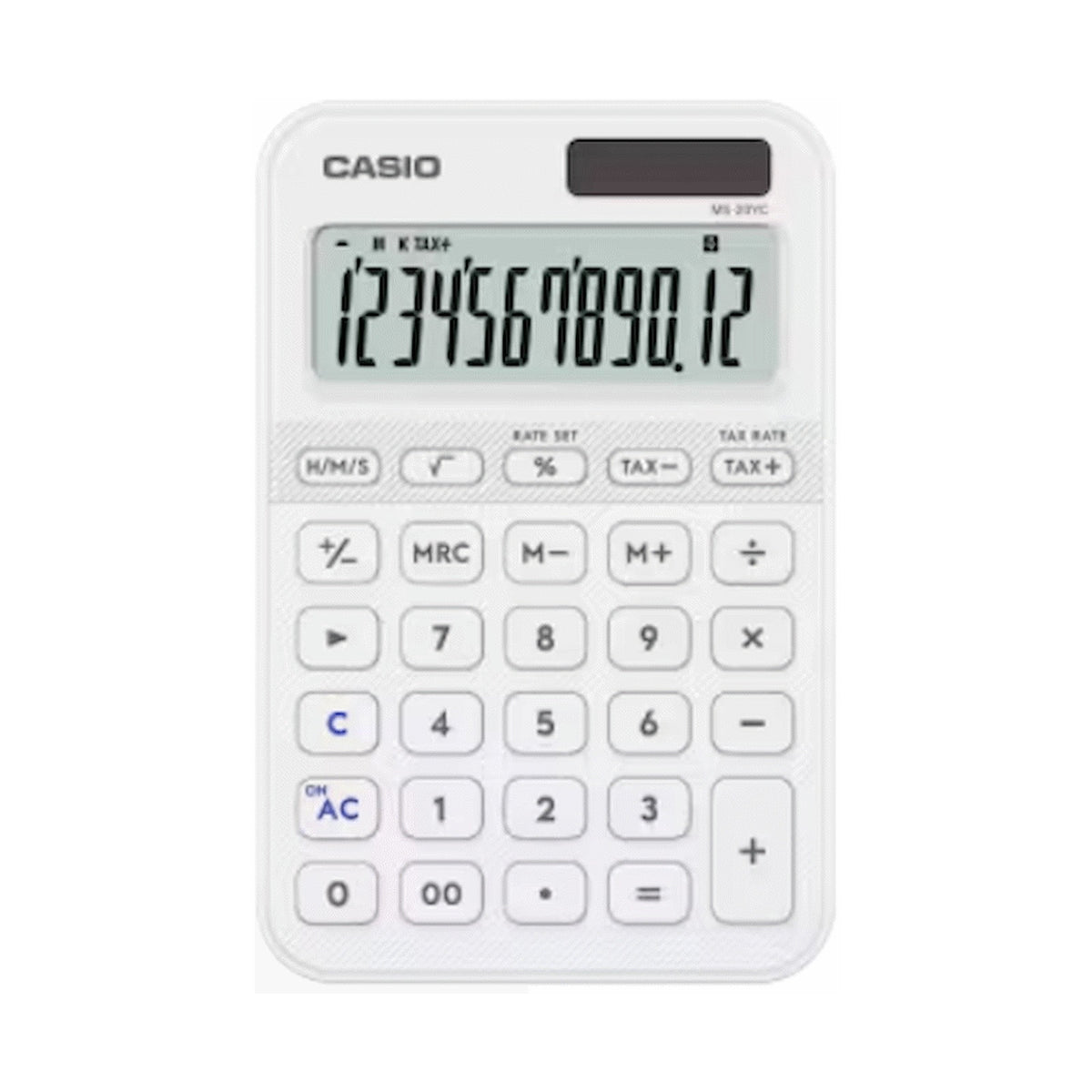 Casio MS-20YC 12 Digit Desk Calculator White