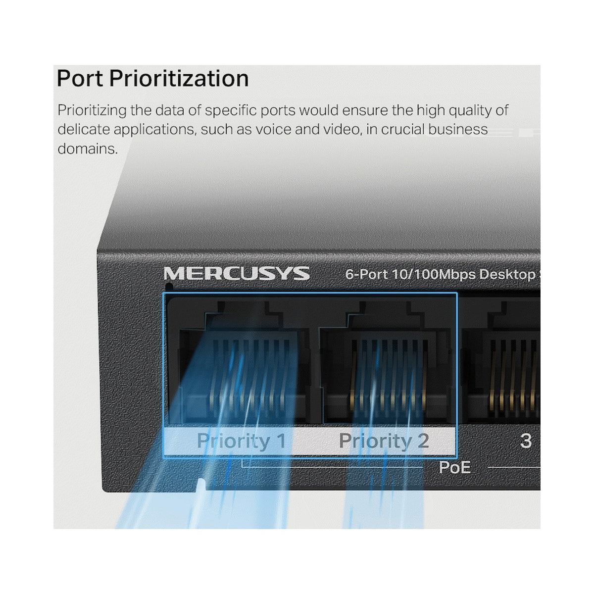 TP-Link Mercusys MS106LP 6-Port 10/100Mbps Desktop Switch with 4-Port PoE+