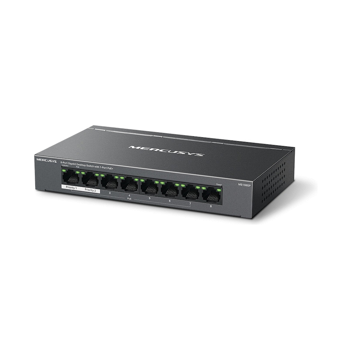 TP-Link Mercusys MS108GP 8-Port Gigabit Desktop Switch with 7-Port PoE+
