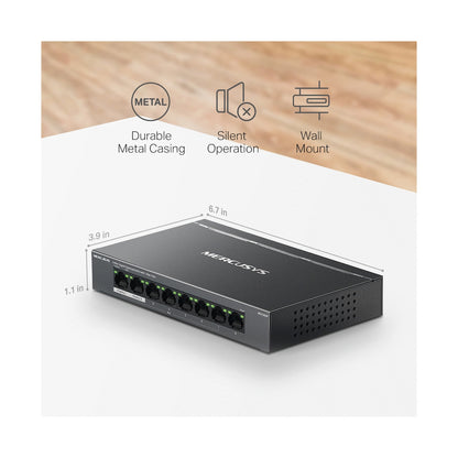 TP-Link Mercusys MS108GP 8-Port Gigabit Desktop Switch with 7-Port PoE+