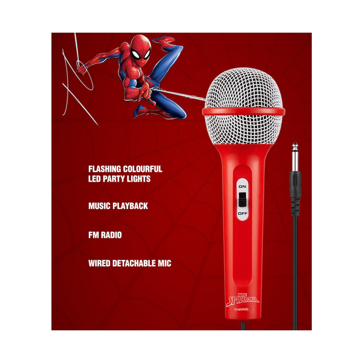 Marvel Spider-Man Galaxy LED Stars Karaoke Machine with Microphone