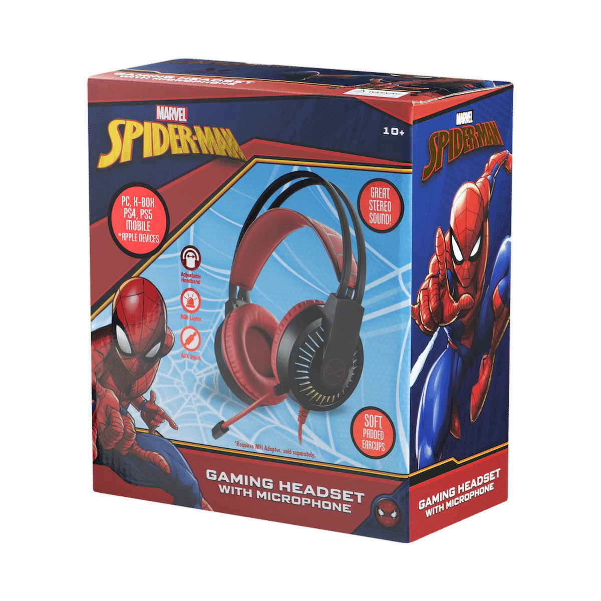 Marvel Spiderman Gaming headphone with boom mic