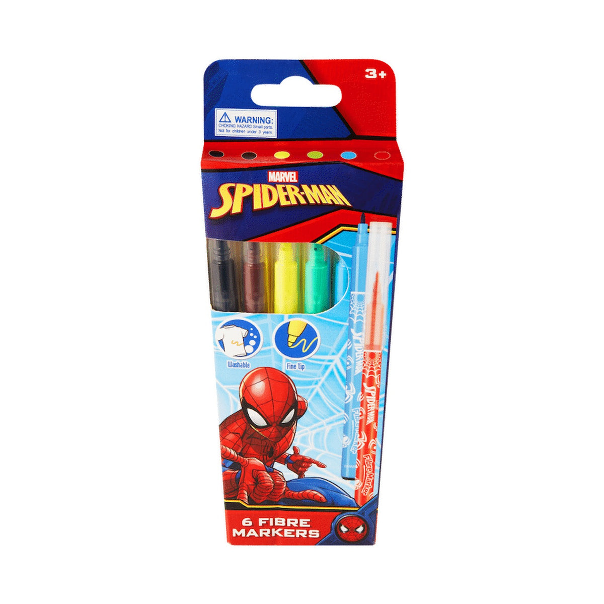 Spiderman 6 Fibre Markers Multi