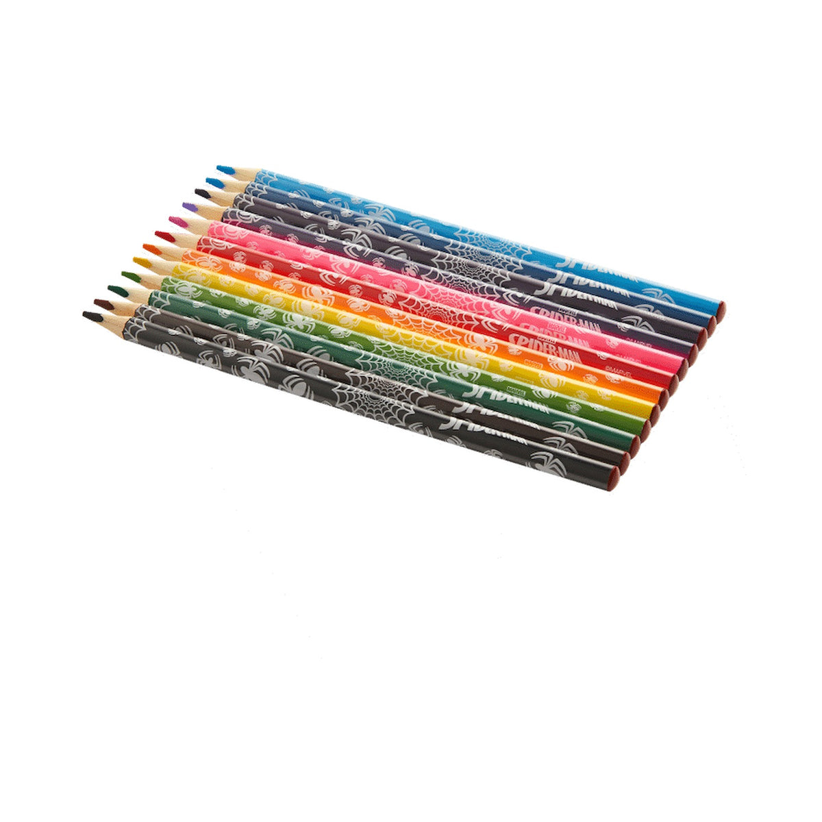 Spiderman 12 Colour Pencils Triangular Multi