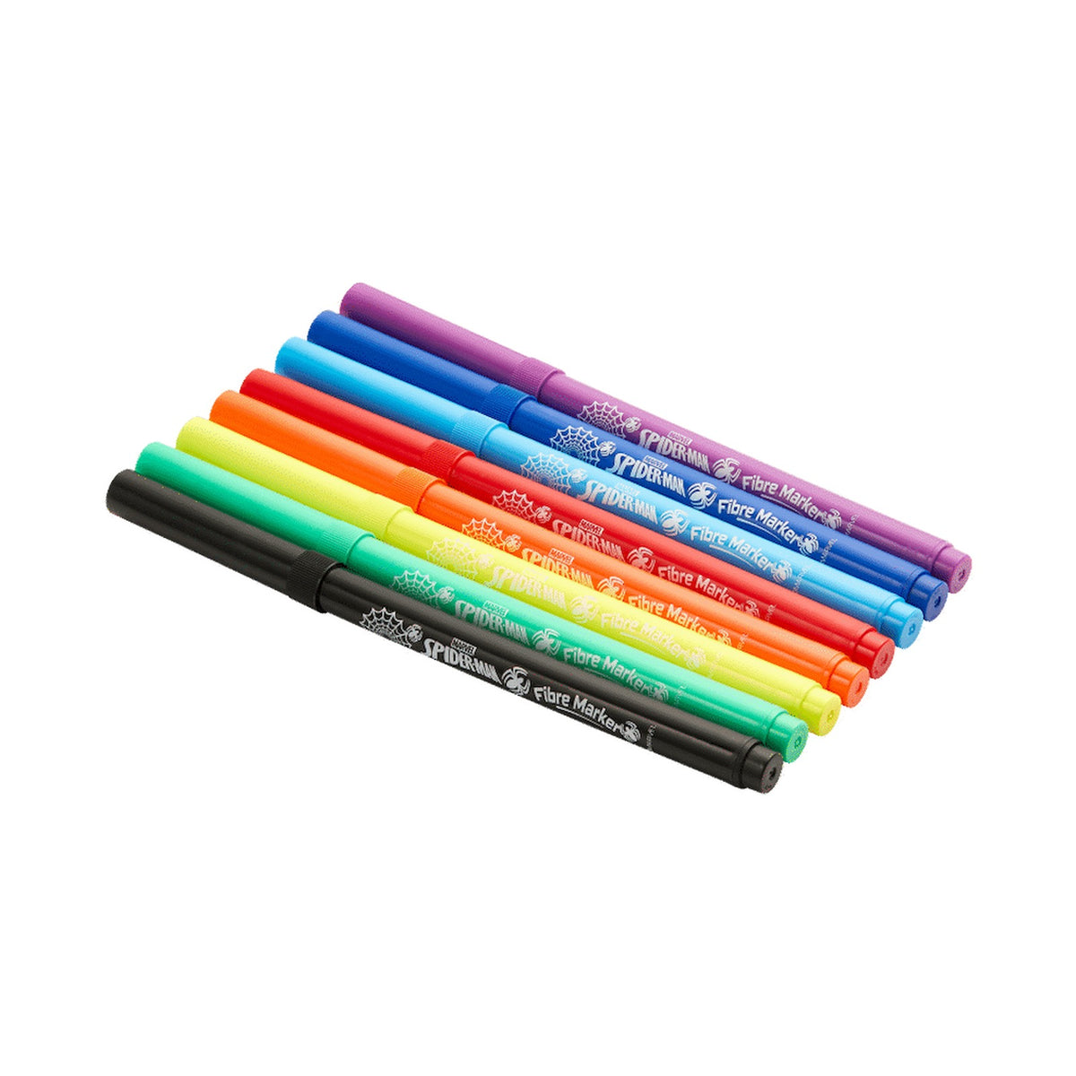 Spiderman 8 Primary Colour Fibre Markers Multi
