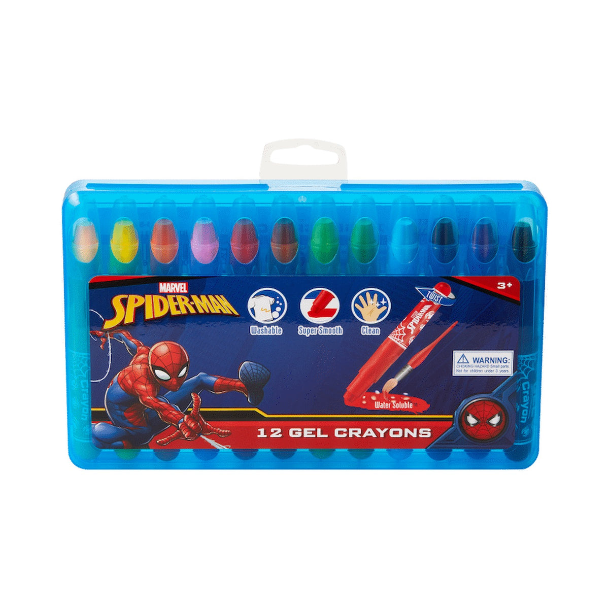 Spider-Man 12 Gel Crayons - Twist Action - Multi