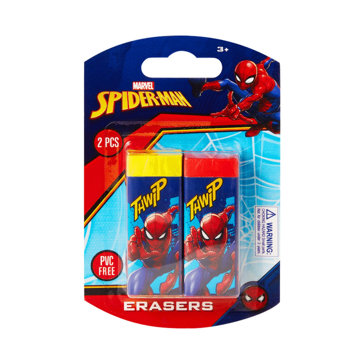 Spiderman 2 Pastel Primary Erasers. Multi
