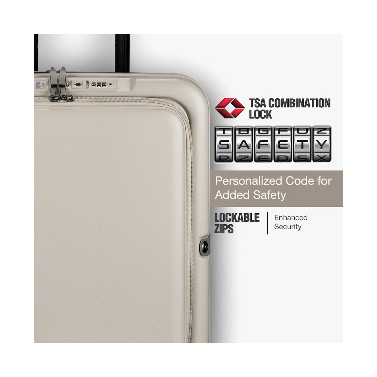 Expandable PP 55cm Carry On Luggage - Beige