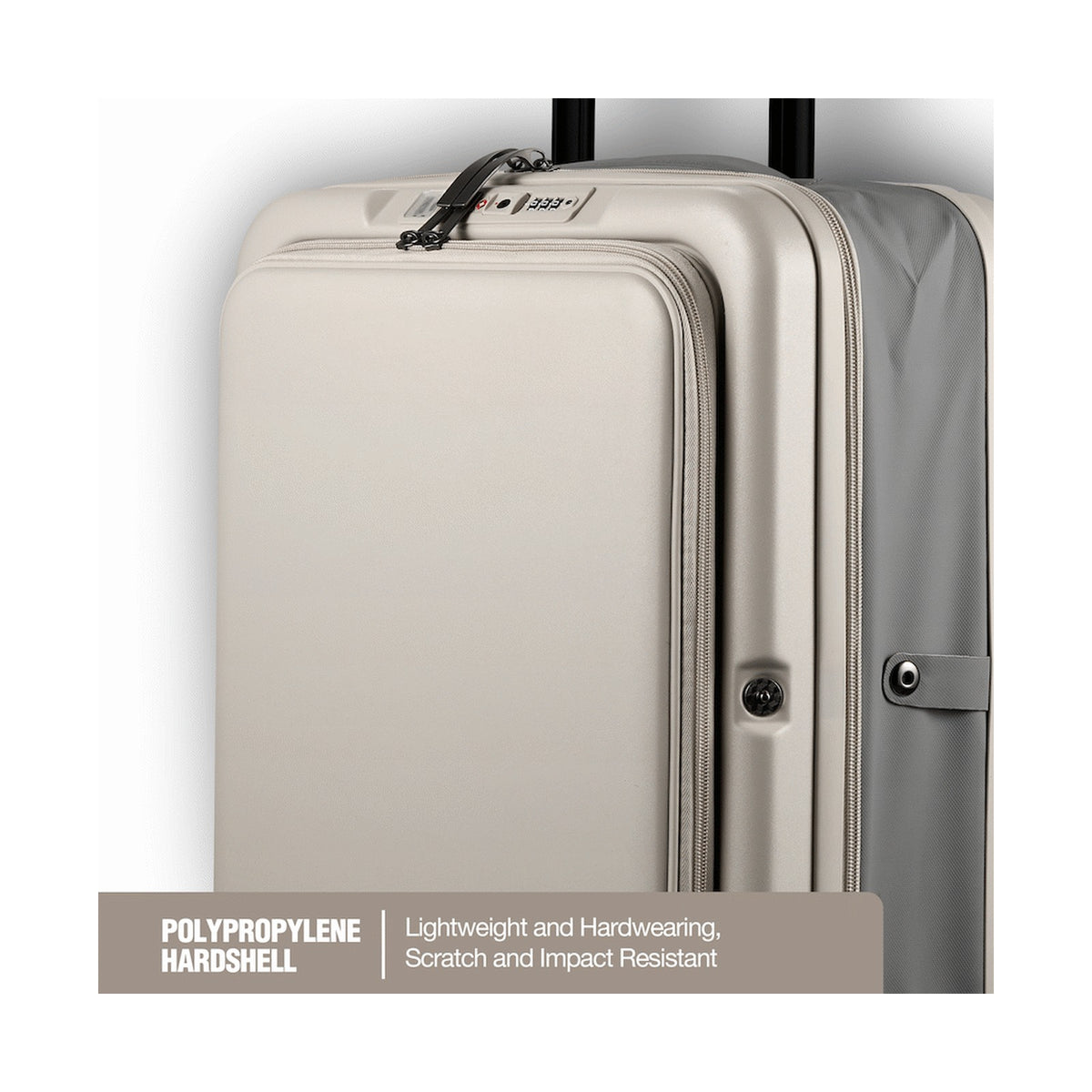 Expandable PP 55cm Carry On Luggage - Beige