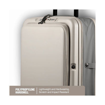 Expandable PP 55cm Carry On Luggage - Beige