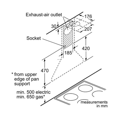 Bosch Serie 2 Wall-Mounted Extractor 60 Cm DWP64CC50Z
