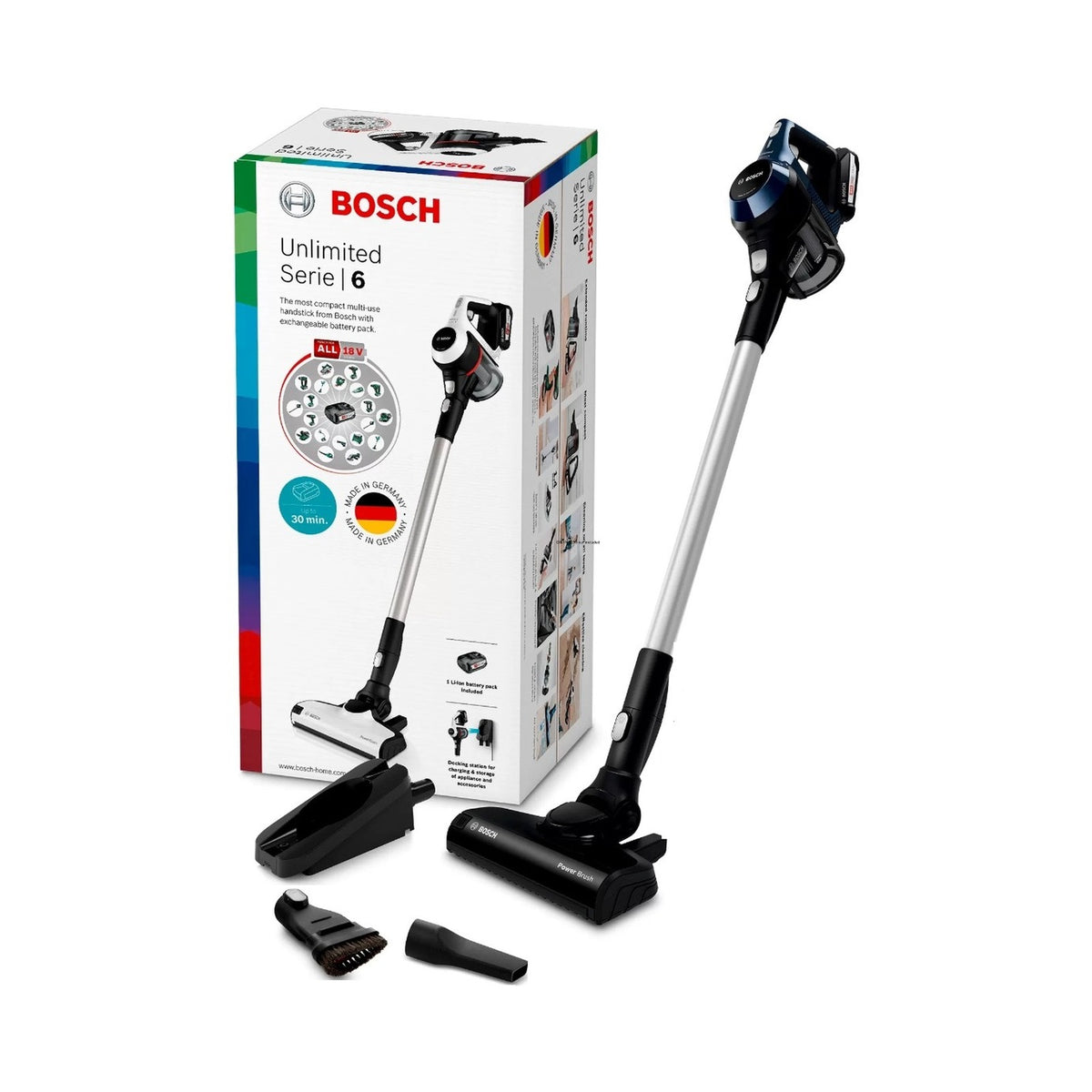 Bosch Serie 6 Cordless Handheld Vacuum CleanerUnlimited Blue BCS611P4A