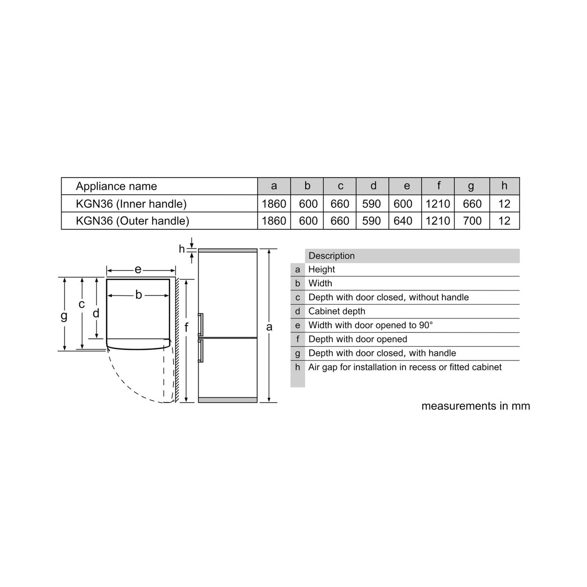 Bosch Serie 2 Freestanding Fridge-freezer Bottom freezer KGN36NL30Z 