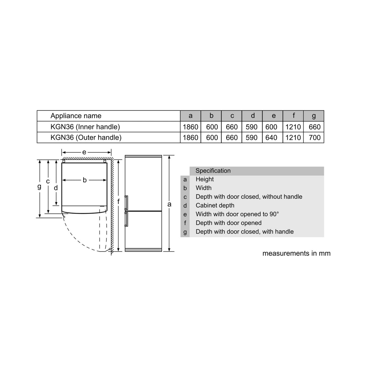 Bosch Serie 2 Freestanding Fridge-freezer Bottom freezer KGN36NL30Z 
