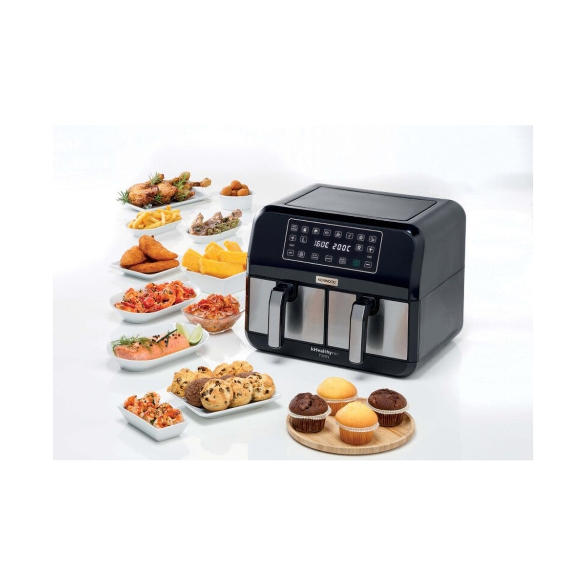 Kenwood HFM75.000MB KW Dual airfryer BlackMetal ZA  